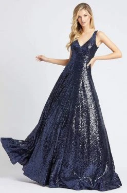 Ieena Duggal - 48798I Allover Sequin Sleeveless A Line Gown