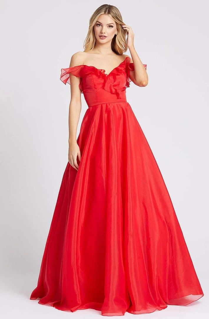 Formal Gowns Ieena Duggal - 48942I Ruffled Off Shoulder V-Neck A-Line Gown 4 Formal Gowns Ieena Duggal - 48942I Ruffled Off Shoulder V-Neck A-Line Gown