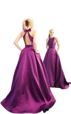 Formal Gowns Ieena Duggal - 55241I Bow Accent Cutout Back Sleeveless A-Line Gown