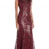 Ignite Evenings - 3399 Cap Sleeve Floral Sequined Mermaid Gown 1 Ignite Evenings - 3399 Cap Sleeve Floral Sequined Mermaid Gown