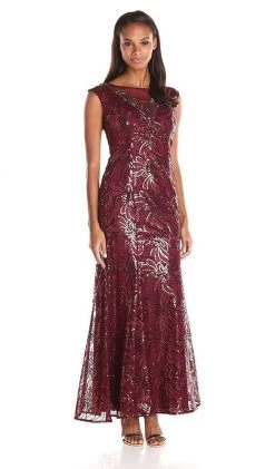 Ignite Evenings - 3399 Cap Sleeve Floral Sequined Mermaid Gown
