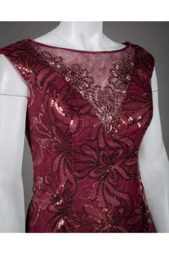 Ignite Evenings - 3399 Cap Sleeve Floral Sequined Mermaid Gown