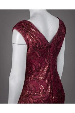 Ignite Evenings - 3399 Cap Sleeve Floral Sequined Mermaid Gown