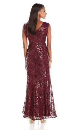 Ignite Evenings - 3399 Cap Sleeve Floral Sequined Mermaid Gown