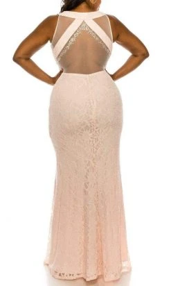 Ignite Evenings - IG119101 Illusion Neck And Back Lace Dress Formal Gowns