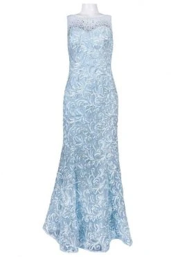 Ignite Evenings - Illusion Shoulders Embellished Trumpet Gown 3530 - 1 Pc Ice Blue In Size 12 Available Formal Gowns 9 Ignite Evenings - Illusion Shoulders Embellished Trumpet Gown 3530 - 1 Pc Ice Blue In Size 12 Available Formal Gowns
