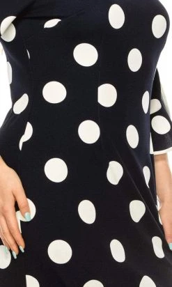 Plus Size Dresses ILE Clothing - SCP1082 Polka Dots Sheath Short Dress 33 Plus Size Dresses ILE Clothing - SCP1082 Polka Dots Sheath Short Dress