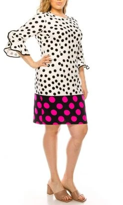 Plus Size Dresses ILE Clothing - SCP1082 Polka Dots Sheath Short Dress 25 Plus Size Dresses ILE Clothing - SCP1082 Polka Dots Sheath Short Dress