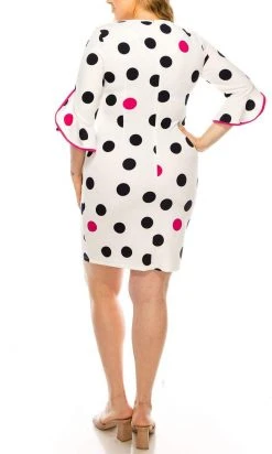 Plus Size Dresses ILE Clothing - SCP1082 Polka Dots Sheath Short Dress 27 Plus Size Dresses ILE Clothing - SCP1082 Polka Dots Sheath Short Dress