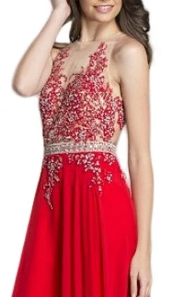 Aspeed Design - Illusion Halter A-Line Evening Dress