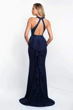 Blush By Alexia Designs Formal Gowns Intrigue - 401 Beaded Halter Sheath Dress