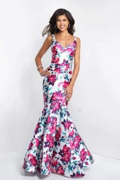 Blush By Alexia Designs Intrigue - 403 Sleeveless Sweetheart Floral Mikado Trumpet Gown