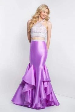 Blush By Alexia Designs Intrigue - 417 Beaded Halter Mermaid Dress