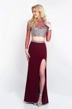 Blush By Alexia Designs Intrigue - 436 Embellished Illusion High Sheath Dress Formal Gowns