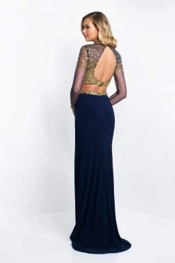 Blush By Alexia Designs Intrigue - 436 Embellished Illusion High Sheath Dress Formal Gowns