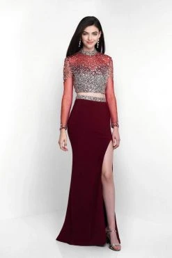 Blush By Alexia Designs Intrigue - 436 Embellished Illusion High Sheath Dress Formal Gowns