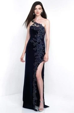 Blush By Alexia Designs Intrigue - 454 Embellished Asymmetric Sheath Dress