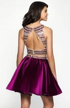 Blush By Alexia Designs Cocktail Dresses Intrigue - 466 Two Piece Bejeweled Velvet A-line Dress