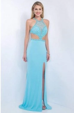 Blush By Alexia Designs Intrigue - Beaded Illusion Jewel Neckline With Side Slit Gown 178 Formal Gowns