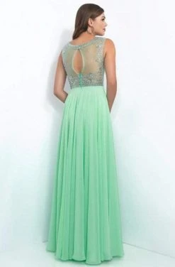 Blush By Alexia Designs Intrigue - Illusion Scoop Neckline Ornate Crystal A-line Dress 152