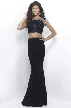 Blush By Alexia Designs Intrigue - Lace Crop Top Two-Piece Sheath Evening Dress 301 Formal Gowns