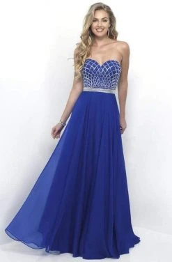 Blush By Alexia Designs Intrigue - Lattice Beaded Strapless A-line Chiffon Dress 255