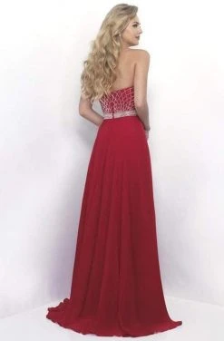 Blush By Alexia Designs Intrigue - Lattice Beaded Strapless A-line Chiffon Dress 255