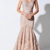 Ivonne D - 221D53 Embroidered V-Neck Evening Dress - 1 Pc Pink Topaz In Size 6 Available 1 Ivonne D - 221D53 Embroidered V-Neck Evening Dress - 1 Pc Pink Topaz In Size 6 Available
