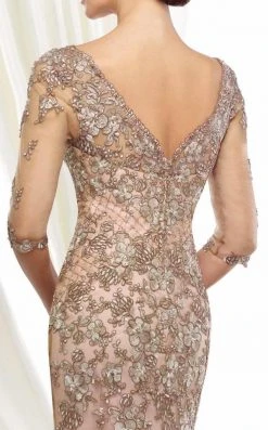 Formal Gowns Ivonne D By Mon Cheri - Quarter Sleeve Lace Tulle Gown 216D52