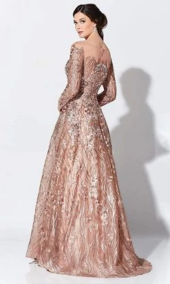 Ivonne D For Mon Cheri - Beaded Illusion Bateau Gown 119D47A - 1 Pc Rose Gold/Multi In Size 10 Available Formal Gowns 6 Ivonne D For Mon Cheri - Beaded Illusion Bateau Gown 119D47A - 1 Pc Rose Gold/Multi In Size 10 Available Formal Gowns