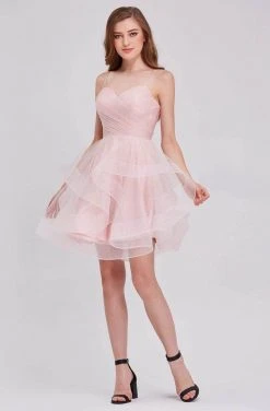Cocktail Dresses J'Adore Dresses - Sweetheart Tulle Cocktail Dress J16078 - 1 Pc Cameo In Size 2 Available