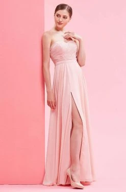Formal Gowns J'Adore Dresses - J16007 Strapless Sweetheart High Slit Sparkle Chiffon Dress