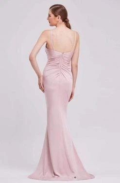 J'Adore Dresses - J16039 Asymmetrically Ruched High Slit Mermaid Gown Formal Gowns