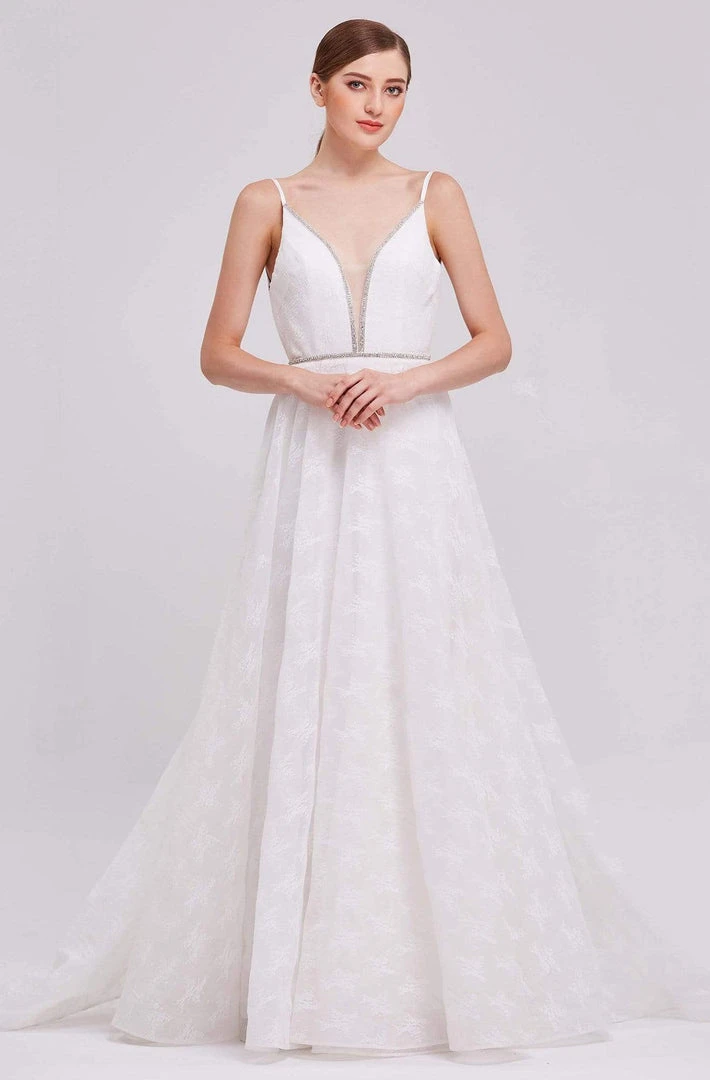 Formal Gowns J'Adore Dresses - J16047 Beaded Lace Deep V-neck A-line Gown 3 Formal Gowns J'Adore Dresses - J16047 Beaded Lace Deep V-neck A-line Gown