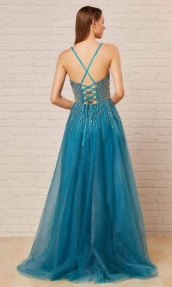 J'Adore Dresses - J18035 Beaded Halter Bodice A-Line Gown 15 J'Adore Dresses - J18035 Beaded Halter Bodice A-Line Gown