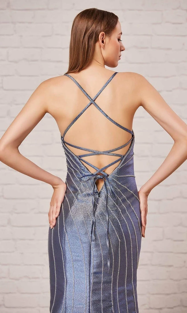 J'Adore Dresses - J18047 Bead-Trimmed High Slit Mermaid Gown 7 J'Adore Dresses - J18047 Bead-Trimmed High Slit Mermaid Gown