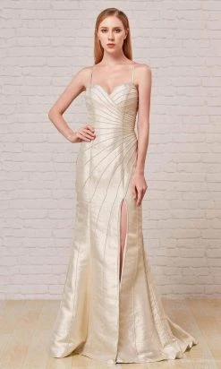 J'Adore Dresses - J18047 Bead-Trimmed High Slit Mermaid Gown