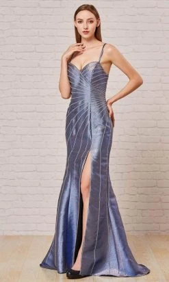 J'Adore Dresses - J18047 Bead-Trimmed High Slit Mermaid Gown 10 J'Adore Dresses - J18047 Bead-Trimmed High Slit Mermaid Gown