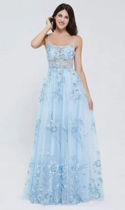 Formal Gowns J'Adore Dresses - J20018 Scoop Tulle A-line Sheer Gown