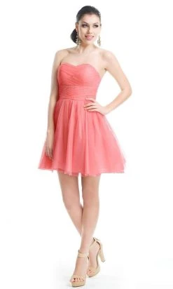 Cocktail Dresses J'Adore Dresses - J5081 Ruched Bodice Fit And Flare Tulle Dress