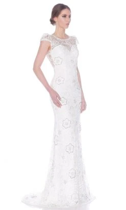 Formal Gowns J'Adore Dresses - J5085 Scoop Neck Keyhole Back Allover Lace Sheath Dress 8 Formal Gowns J'Adore Dresses - J5085 Scoop Neck Keyhole Back Allover Lace Sheath Dress