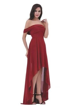 Formal Gowns J'Adore Dresses - J11317 Asymmetrical Neck High Low A-Line Dress