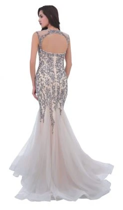 J'Adore Dresses - J11325 Beaded Tulle Mermaid Dress