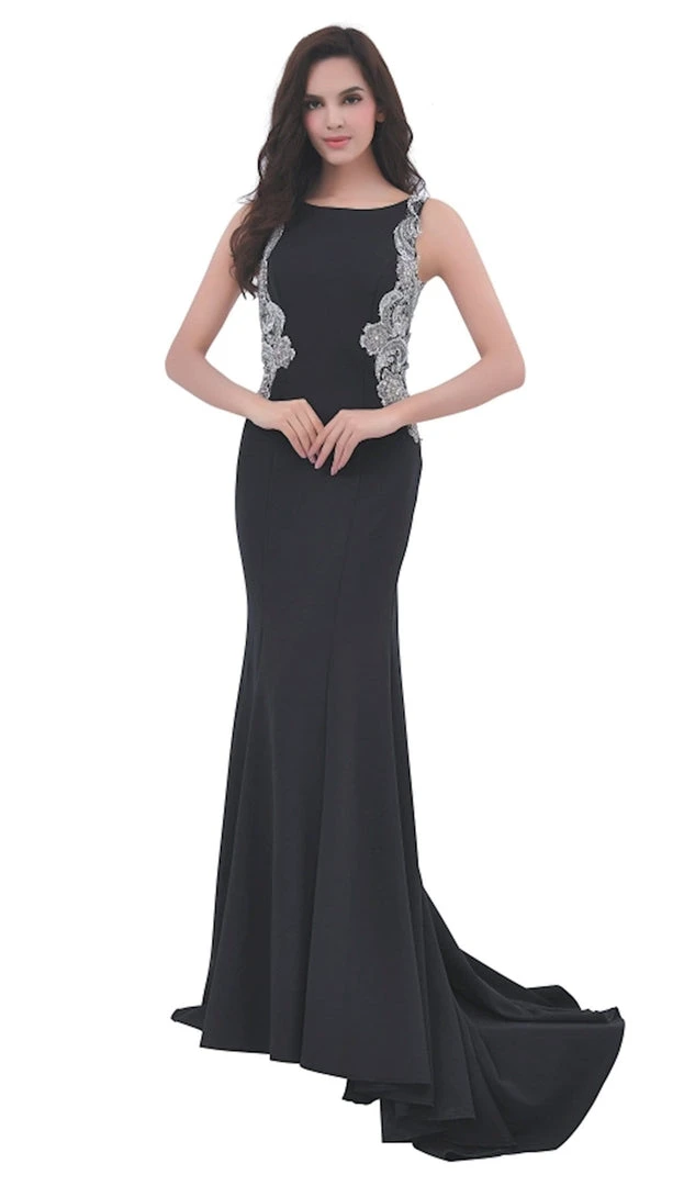 J'Adore Dresses - J11351 Lace Applique Bateau Trumpet Dress Formal Gowns 3 J'Adore Dresses - J11351 Lace Applique Bateau Trumpet Dress Formal Gowns