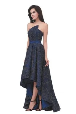 J'Adore Dresses - J11355 Strapless Asymmetrical Bodice High Low Gown Formal Gowns