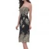 Cocktail Dresses J'Adore Dresses - J11358 Knee Length Contrasting Appliqued Sheath Dress