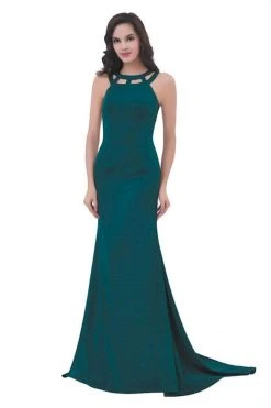 J'Adore Dresses - J11361 Long Cutout Halter Trumpet Gown