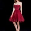 J'Adore Dresses - J12018 Strapless Lace Tulle A-line Cocktail Dress 1 J'Adore Dresses - J12018 Strapless Lace Tulle A-line Cocktail Dress