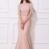 Formal Gowns J'Adore Dresses - J12019 Draped Cold Shoulder Long Mermaid Gown
