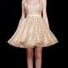 Cocktail Dresses J'Adore Dresses - J12024 Plunging V-neck Glitter Tulle A-line Dress
